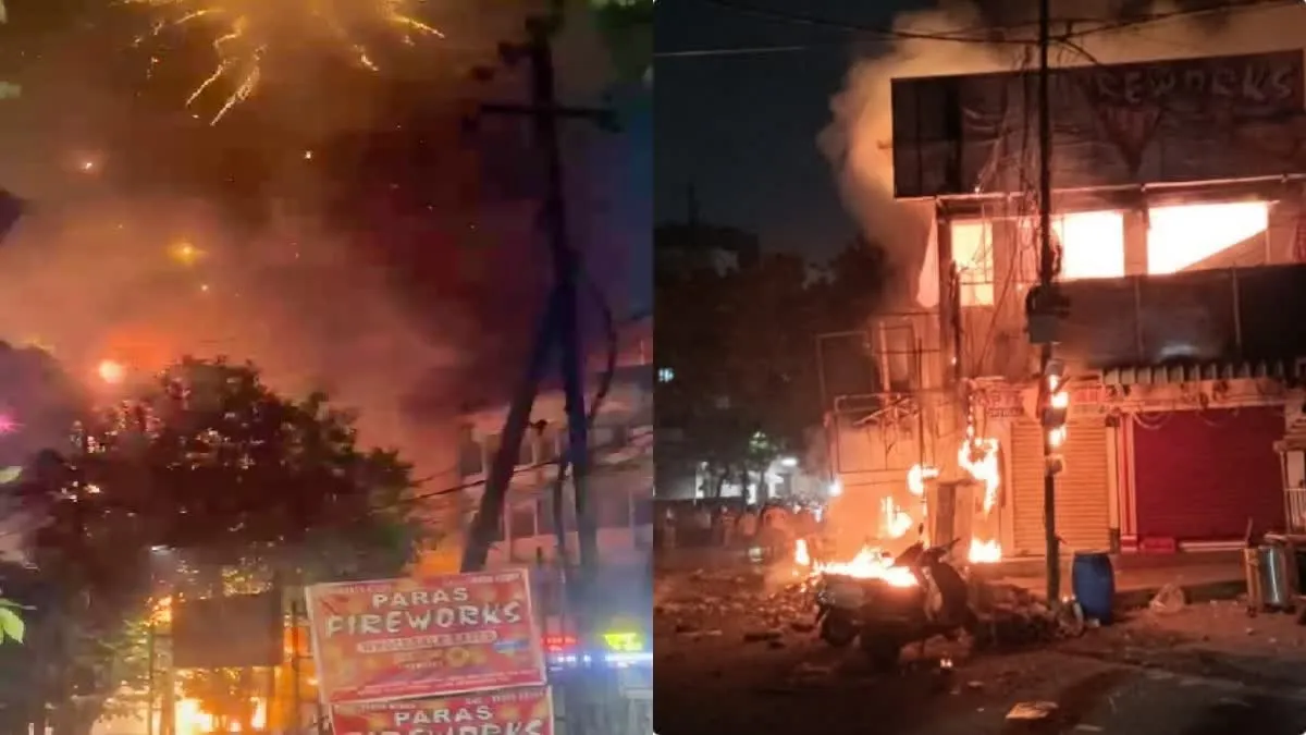 हैदराबाद: अवैध पटाखा दुकान में लगी आग, कई वाहन जलकर खाक