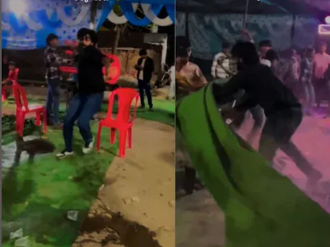 बारातियों का 'टेंटफाड़ डांस', छेनी-हथौड़ी और तिरपाल लेकर नाचे, देखने वाले सदमे में -'वानर सेना लंका में घुस गई'