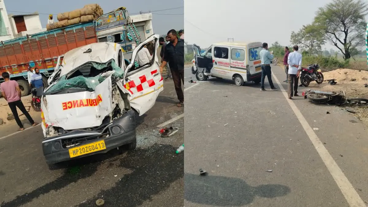 सिवनी में भीषण सड़क हादसा, एंबुलेंस और 2 बाइकों की सीधी टक्कर, 3 की मौत व 2 घायल
