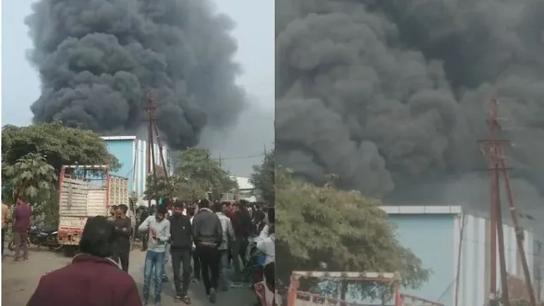 इंदौर की केमिकल फैक्ट्री में लगी भीषण आग, मचा हड़कंप, इलाके में फैला धुआं ही धुआं
