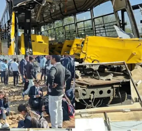 भोपाल में बड़ा सड़क हादसा,ट्रक की टक्कर से बस के उड़े परखच्चे, एक छात्र की मौत, दो गंभीर घायल