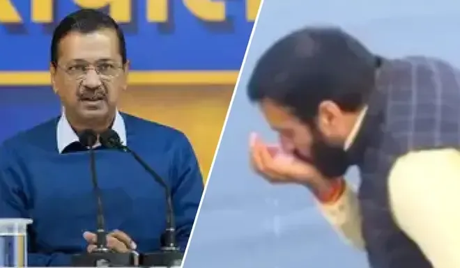 दिल्ली चुनाव से पहले यमुना पर संग्राम! CM सैनी ने पिया पानी तो 'आप' ने मचाया नया बवाल, BJP ने केजरीवाल को घेरा