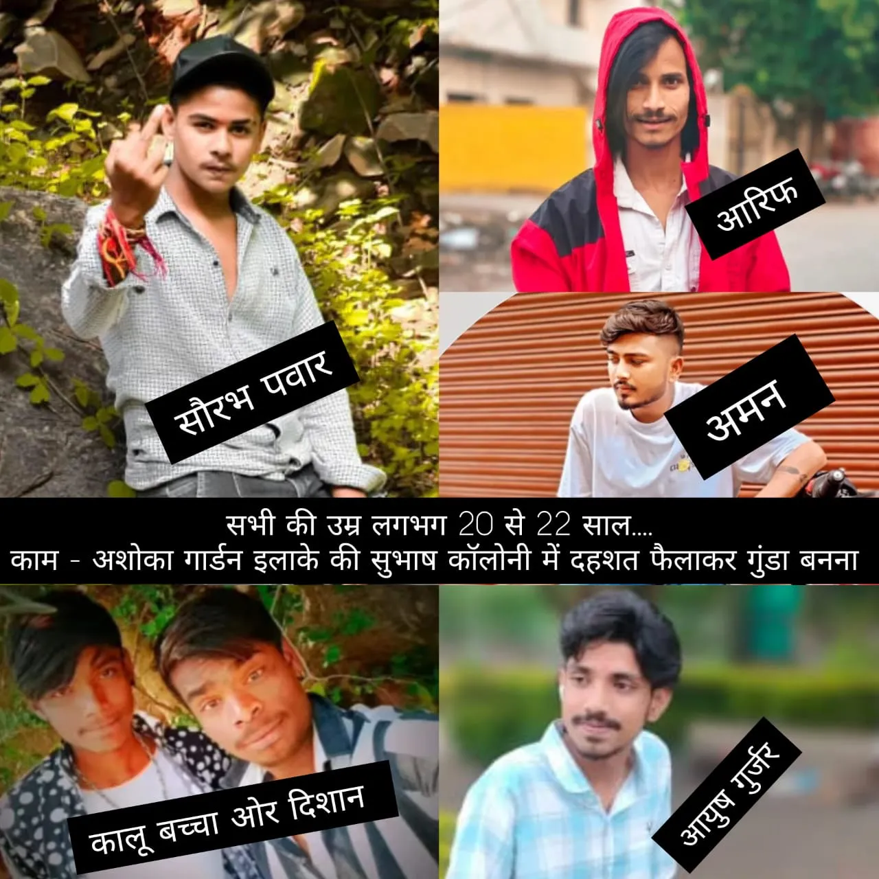 Bhopal : इन तस्वीरों को ध्यान से देख लीजिये, ये हैं अशोका गार्डन इलाके के नए नवेले गुंडे, इलाके में फैला रहे दहशत का माहौल