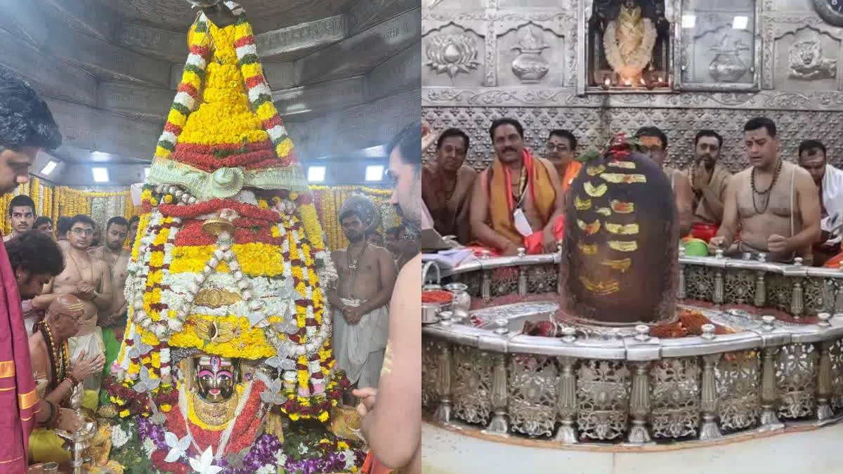 बाबा महाकाल ने पहना सवा मन फूलों का मुकुट, भोलेनाथ का दूल्हा रूप निहारने लाखों भक्त पहुंचे