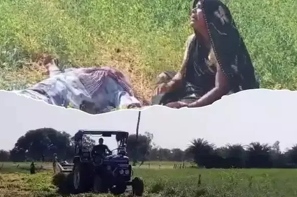 विदिशा में किसान की फसल पर चला ट्रैक्टर,  फसल बर्बाद होते देख किसान को आया अटैक