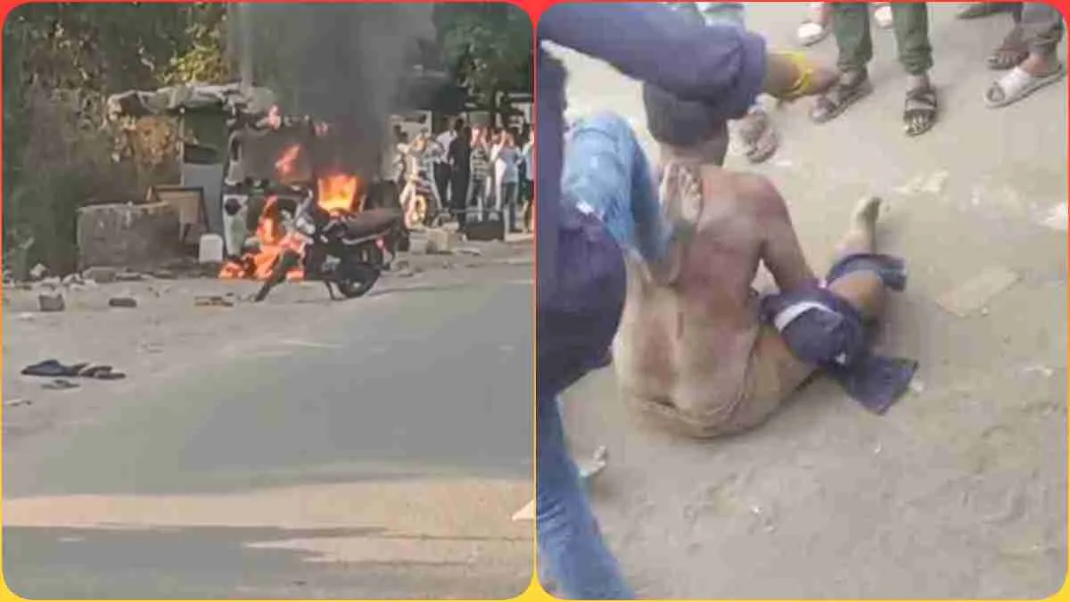VEDIO : सड़क पर हुई कपड़ा फाड़ लड़ाई.... नशे के बाद ऑटो चालकों ने साथी के Auto में लगाई आग