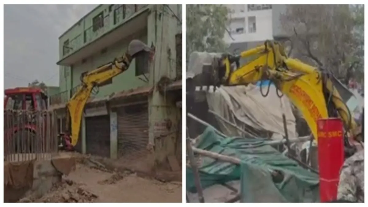 सतना में गरजा बुलडोजर: दो दर्जन से ज्यादा मकानों और दुकानों को किया गया जमींदोज, भारी पुलिस बल रहा तैनात  