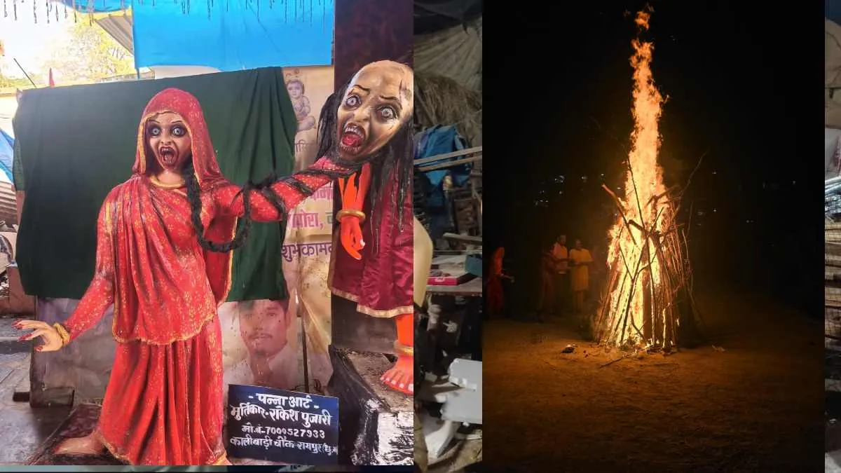 रायपुर में ‘स्त्री 2’ फिल्म की थीम पर होलिका की मूर्ति बना आकर्षण का केंद्र