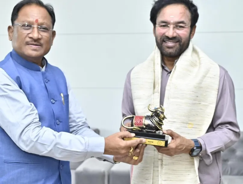 मुख्यमंत्री साय से केंद्रीय कोयला एवं खान मंत्री किशन रेड्डी ने की शिष्टाचार मुलाकात
