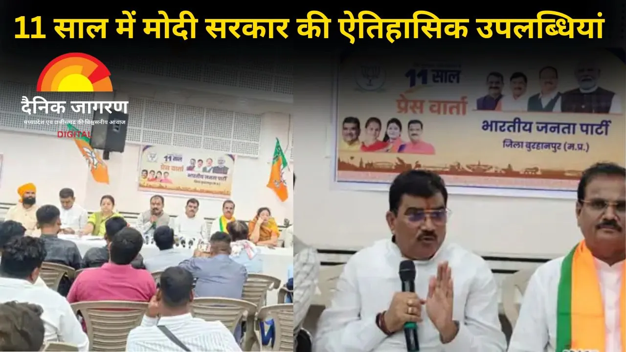 बुरहानपुर को मिलेंगे 5704 नए पीएम आवास: मोदी सरकार की 11 साल की उपलब्धियां पेश, भाजपा नेताओं ने गिनाई विकास की गाथा