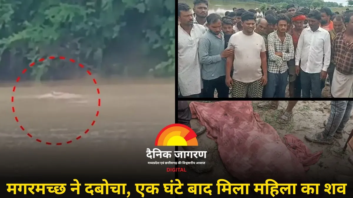 दमोह में मगरमच्छ के हमले से महिला की मौत, सावन के पहले दिन जल भरने गई थी व्यारमा नदी