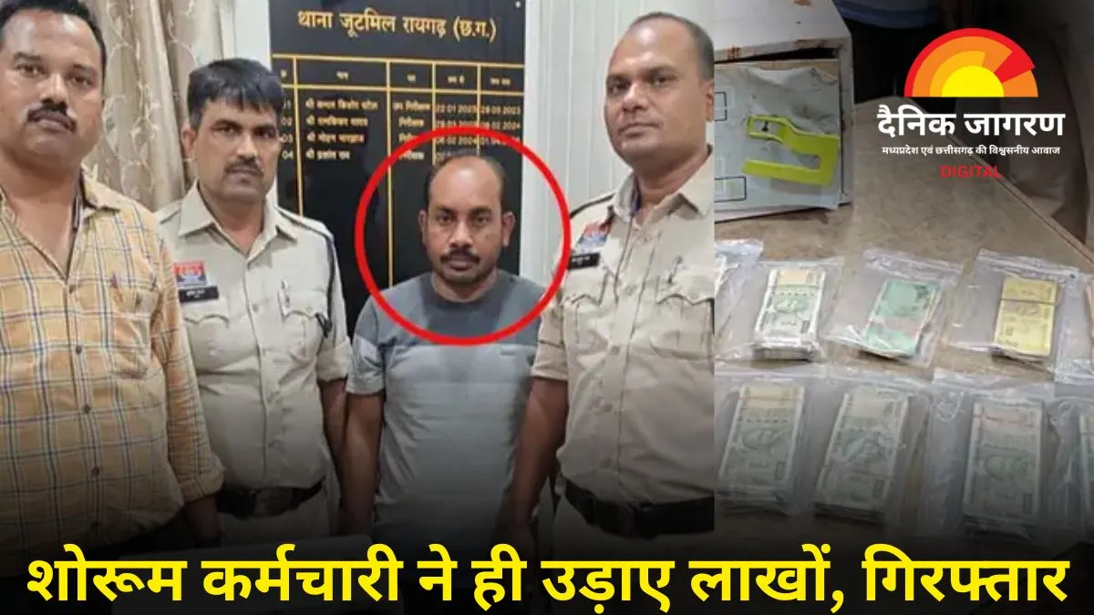 रायगढ़ में शोरूम कर्मचारी निकला चोर: कर्ज चुकाने के लिए उड़ाए साढ़े तीन लाख, पुलिस ने बाड़ी से बरामद की रकम