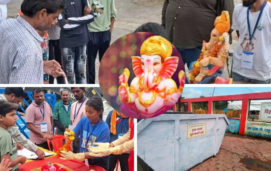 भोपाल में गणेश मूर्तियों का आज विसर्जन: बड़ी मूर्तियां क्रेन से, छोटी के लिए कुंड; 33 जगहों पर बनाए गए स्टॉल