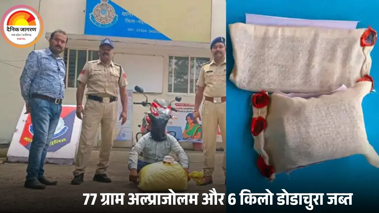 मंदसौर में अवैध मादक पदार्थ जब्त, एक गिरफ्तार: 3.6 लाख रुपए का अल्प्राजोलम और डोडाचुरा बरामद
