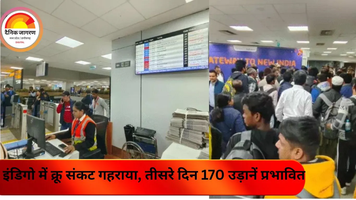 इंडिगो में क्रू संकट गहराया, तीसरे दिन 170 उड़ानें प्रभावित: जयपुर–इंदौर समेत कई एयरपोर्ट पर यात्रियों की रात एयरपोर्ट पर कटी