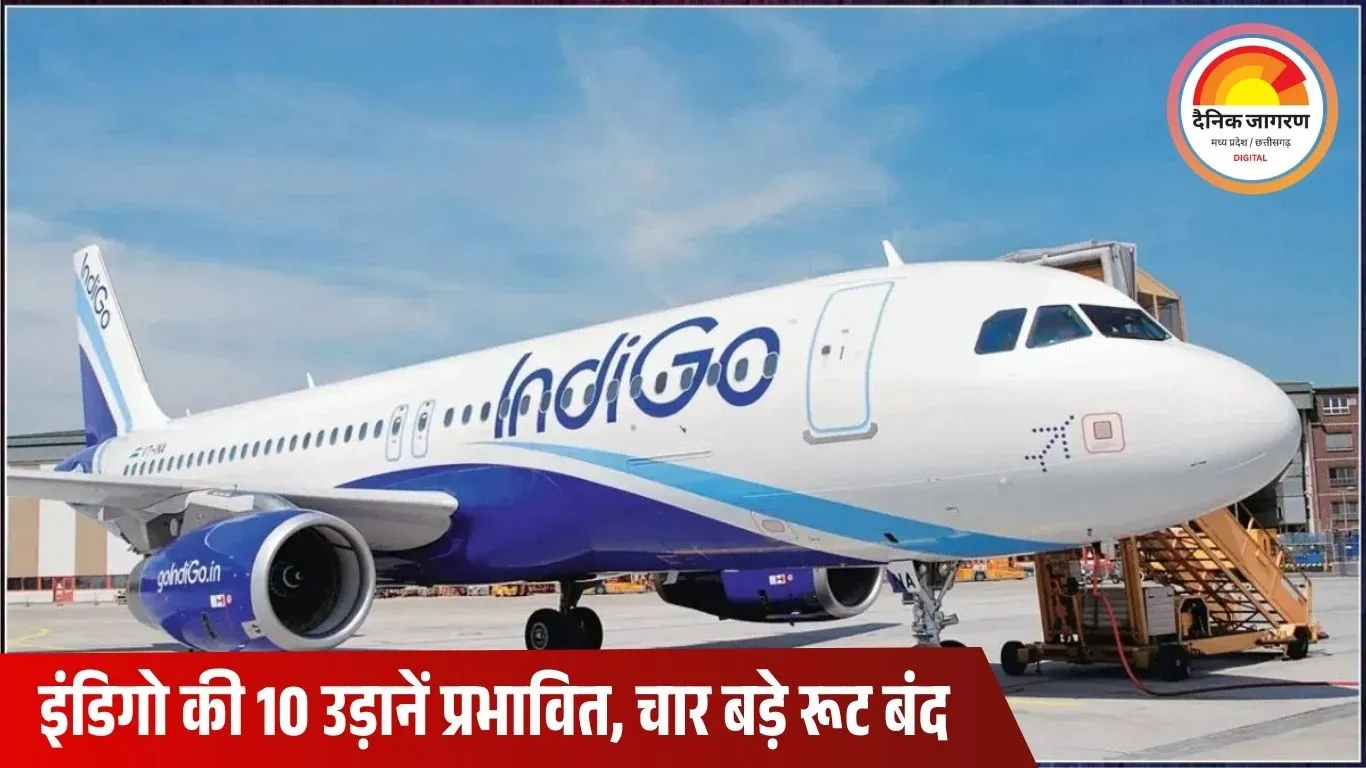 इंदौर से इंडिगो की 10 उड़ानें आज भी रद्द: दिल्ली-मुंबई समेत चार रूट प्रभावित, यात्रियों की परेशानी जारी