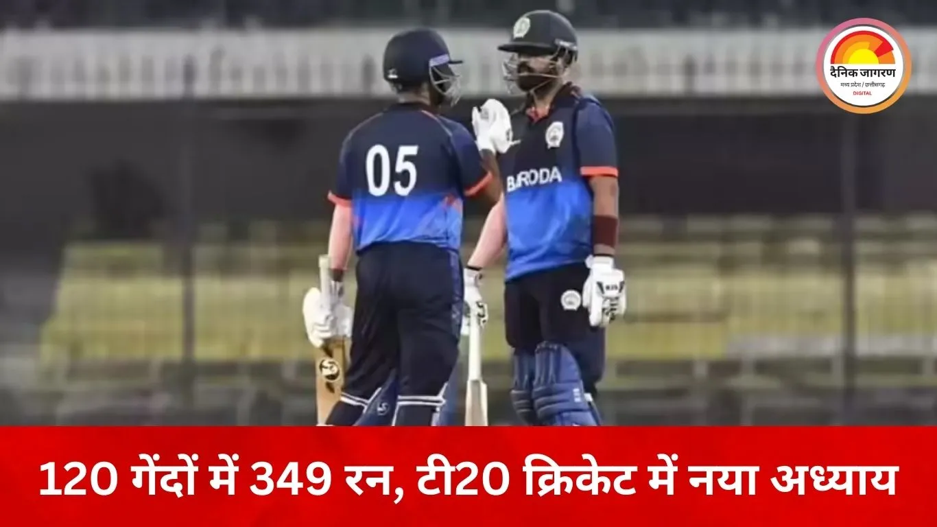 टी20 क्रिकेट का सबसे बड़ा वर्ल्ड रिकॉर्ड: बड़ौदा ने 120 गेंदों में ठोके 349 रन, इतिहास में दर्ज हुआ नाम
