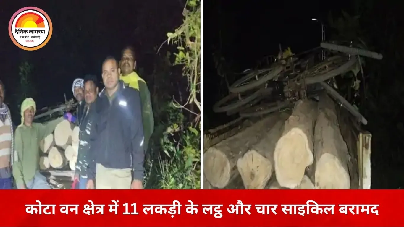बिलासपुर में सागौन तस्करी पकड़ में आई, 11 लकड़ी के लट्ठे और चार साइकिल बरामद