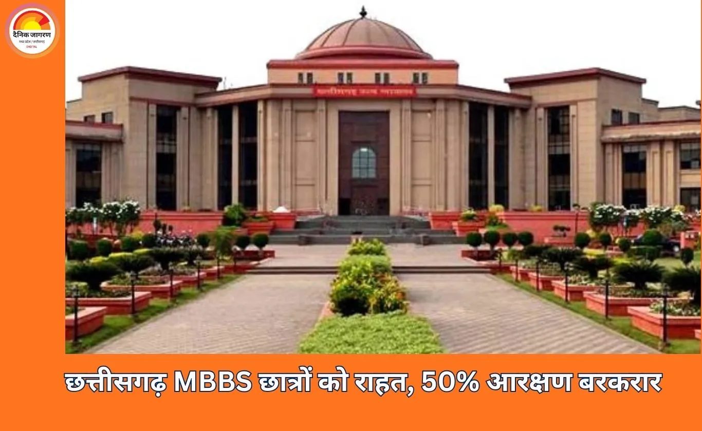 छत्तीसगढ़ हाईकोर्ट से MBBS छात्रों को बड़ी राहत, मेडिकल PG में 50% संस्थागत आरक्षण को मंजूरी