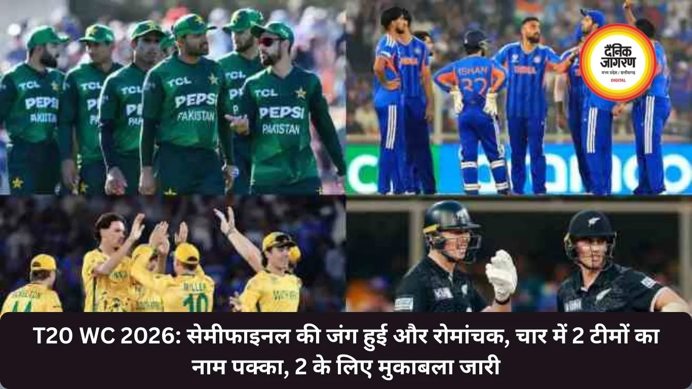 T20 WC 2026: सेमीफाइनल की जंग हुई और रोमांचक, चार में 2 टीमों का नाम पक्का, दो के लिए मुकाबला जारी