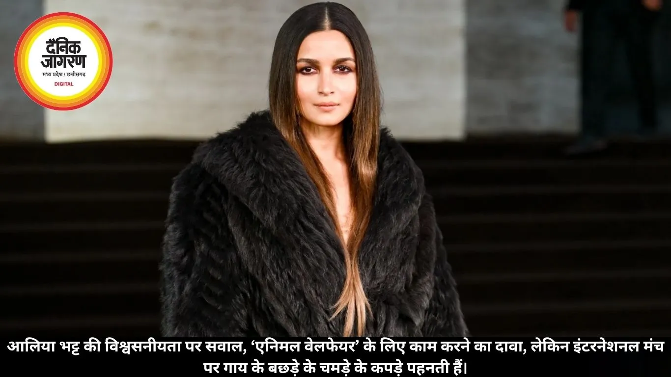 आलिया भट्ट की विश्वसनीयता पर सवाल, ‘एनिमल वेलफेयर’ के लिए काम करने का दावा, लेकिन इंटरनेशनल मंच पर गाय के बछड़े के चमड़े के कपड़े पहनती हैं।
