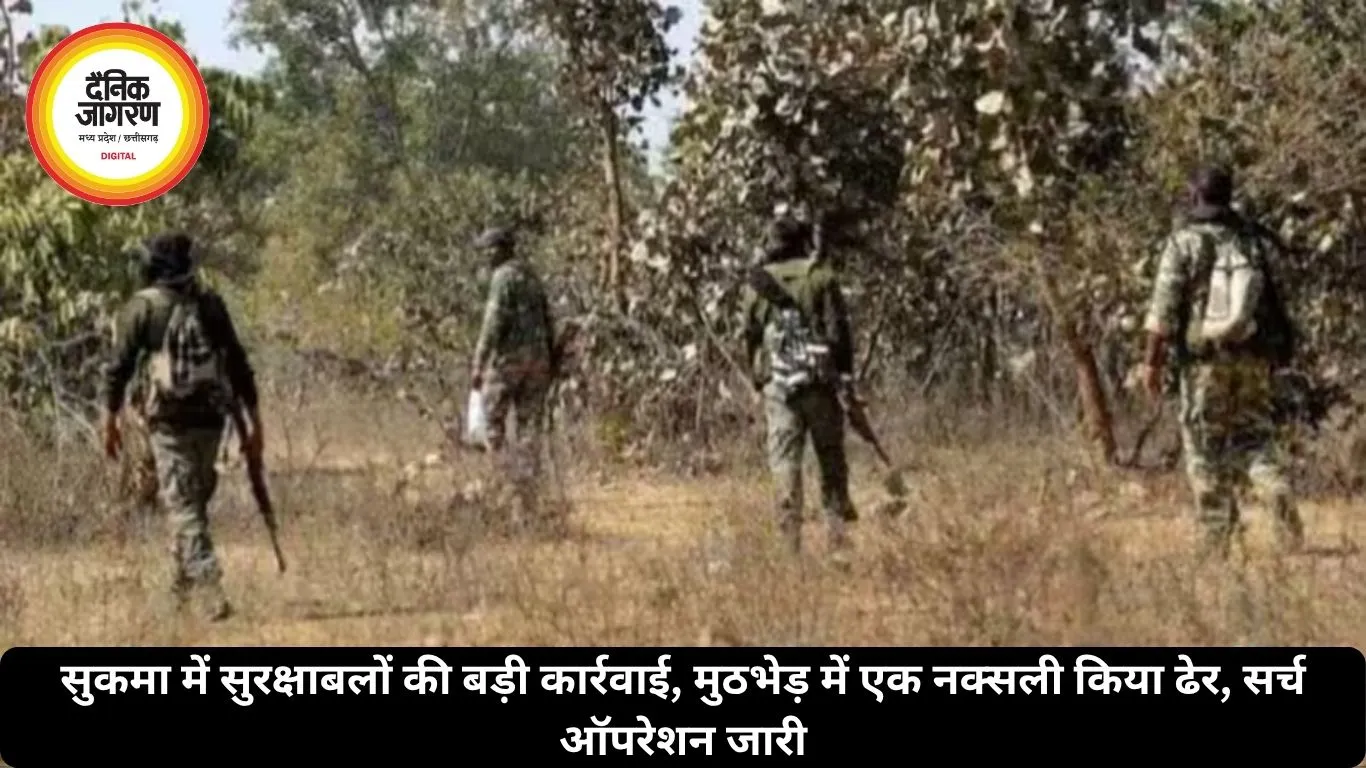 सुकमा में सुरक्षाबलों की बड़ी कार्रवाई, मुठभेड़ में एक नक्सली किया ढेर, सर्च ऑपरेशन जारी