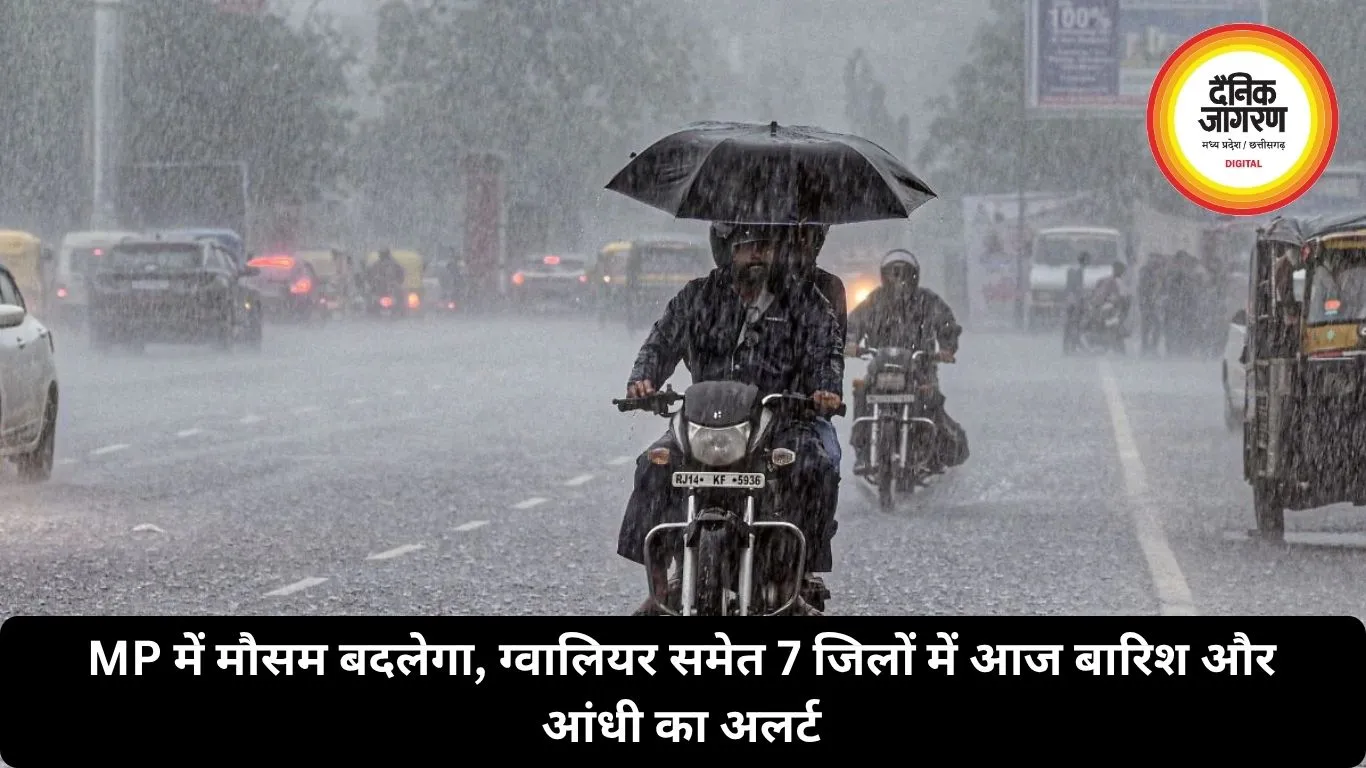 MP में मौसम बदलेगा, ग्वालियर समेत 7 जिलों में आज बारिश और आंधी का अलर्ट