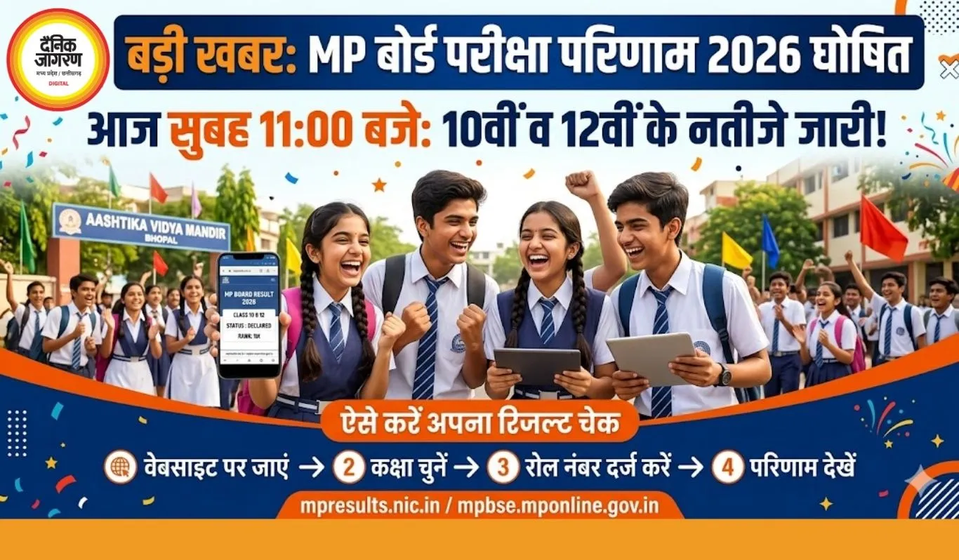 MP बोर्ड रिजल्ट 2026 आज सुबह 11 बजे: 10वीं-12वीं के नतीजे जारी, ऐसे करें चेक