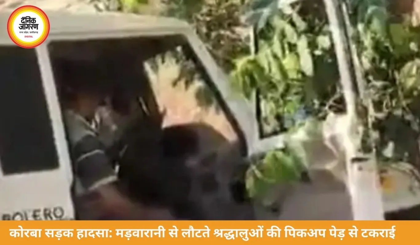 मड़वारानी से लौटते श्रद्धालुओं की पिकअप पेड़ से टकराई, 9 घायल