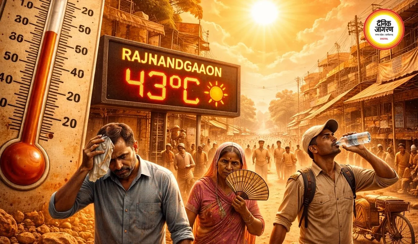 छत्तीसगढ़ में गर्मी का प्रकोप तेज, राजनांदगांव में 43°C तापमान; कई इलाकों में हीटवेव का अलर्ट