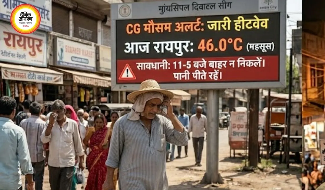 CG Weather Today: छत्तीसगढ़ में 5 दिन हीटवेव अलर्ट, रायपुर में गर्म रातें