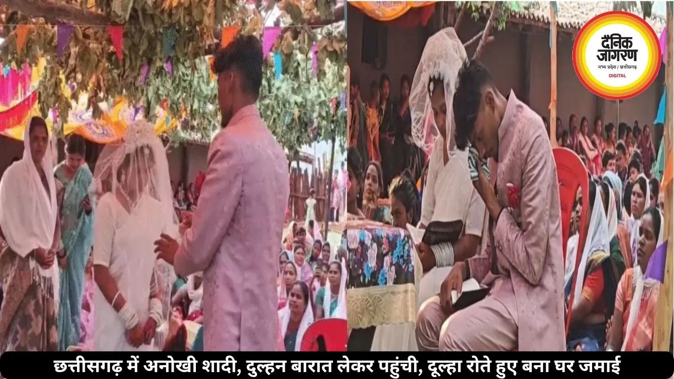 छत्तीसगढ़ में अनोखी शादी, दुल्हन बारात लेकर पहुंची, दूल्हा रोते हुए बना घर जमाई