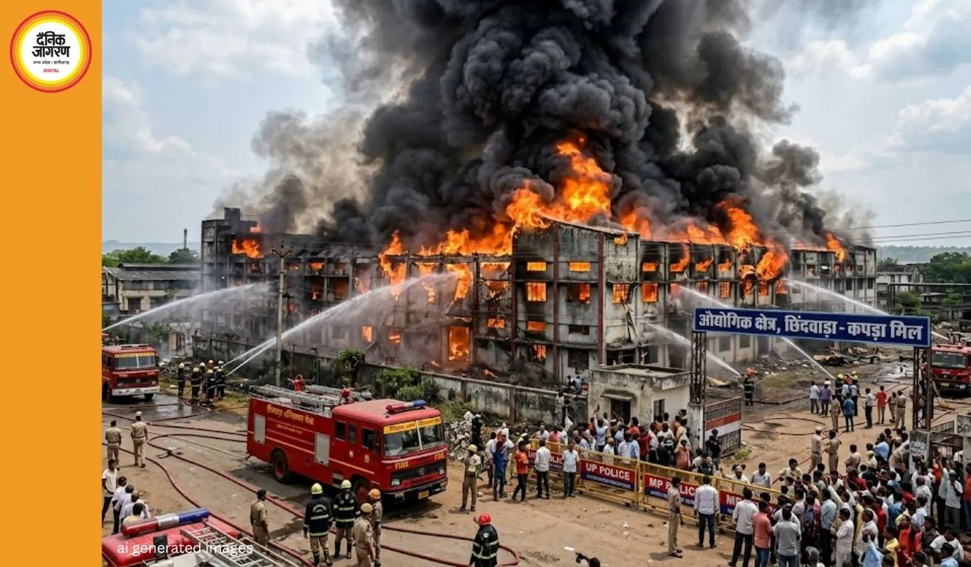 छिंदवाड़ा में डिस्पोजल फैक्ट्री में भीषण आग, दो झुलसे, लाखों का नुकसान