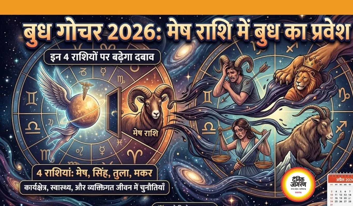 Budh Gochar 2026: मेष राशि में बुध का प्रवेश, इन 4 राशियों पर बढ़ेगा दबाव