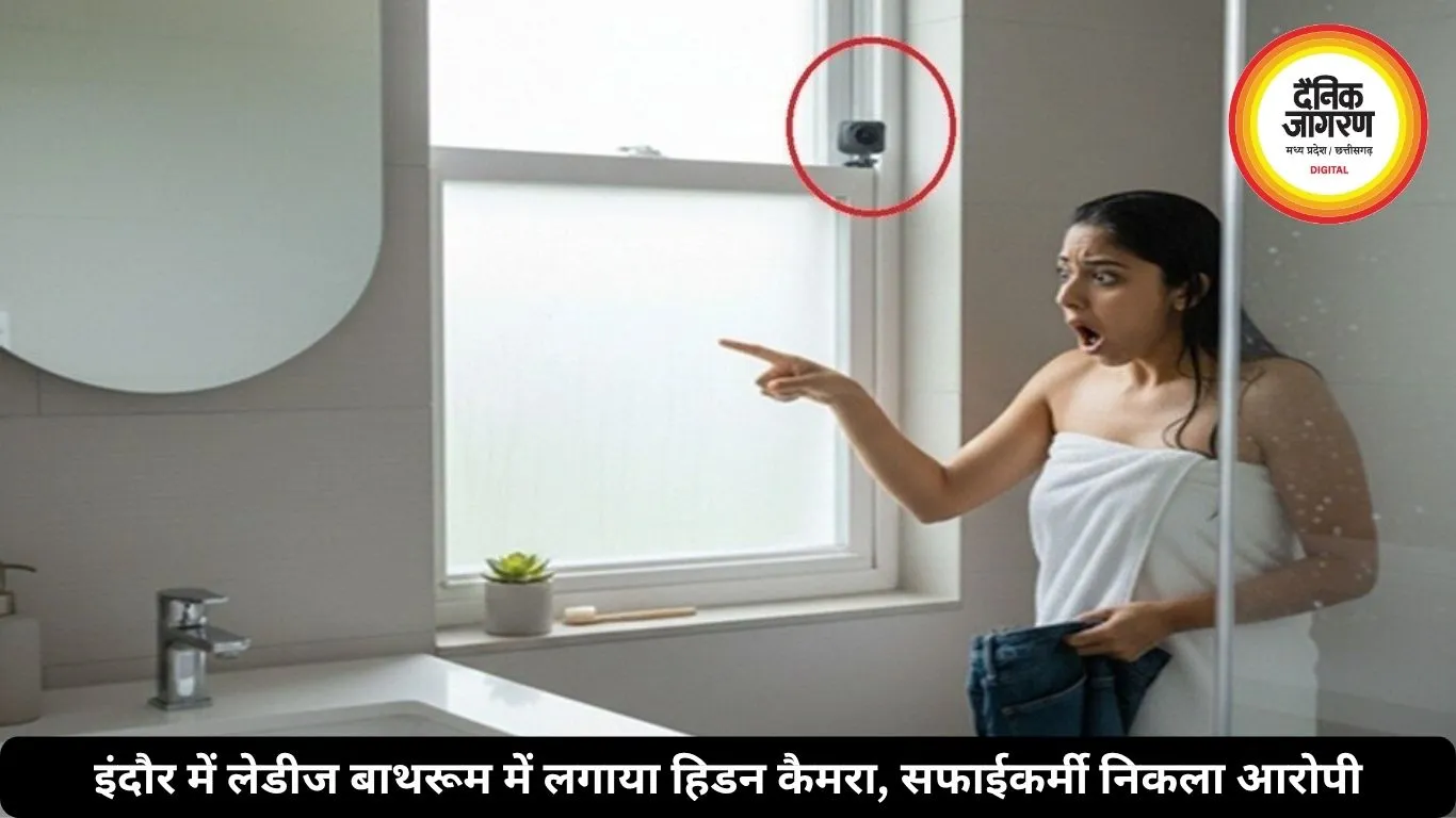 इंदौर में लेडीज बाथरूम में लगाया हिडन कैमरा, सफाईकर्मी निकला आरोपी