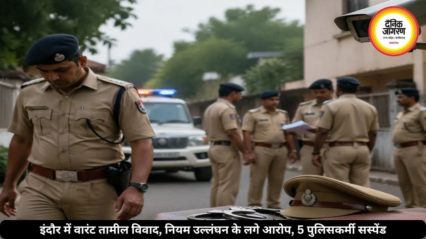 इंदौर में वारंट तामील विवाद, नियम उल्लंघन के लगे आरोप, 5 पुलिसकर्मी सस्पेंड