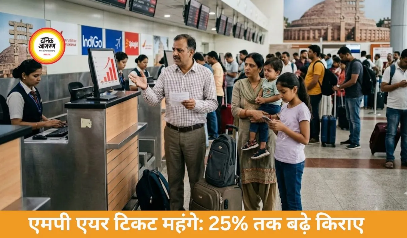 एमपी में एयर टिकट महंगे: युद्ध असर से किराए 25% तक बढ़े