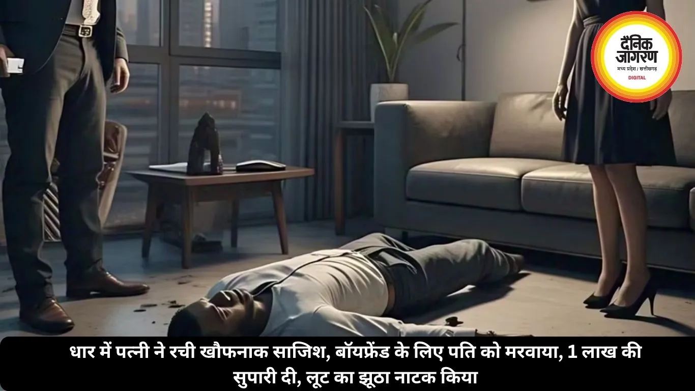 धार में पत्नी ने रची खौफनाक साजिश, बॉयफ्रेंड के लिए पति को मरवाया, 1 लाख की सुपारी दी, लूट का झूठा नाटक किया