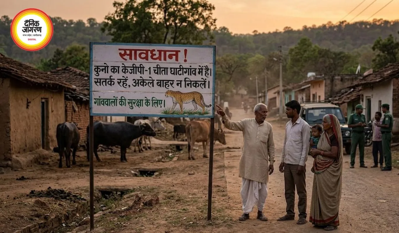 कूनो से निकला KGP-1 चीता फिर घाटीगांव पहुंचा, गांवों में बढ़ाई गई सतर्कता