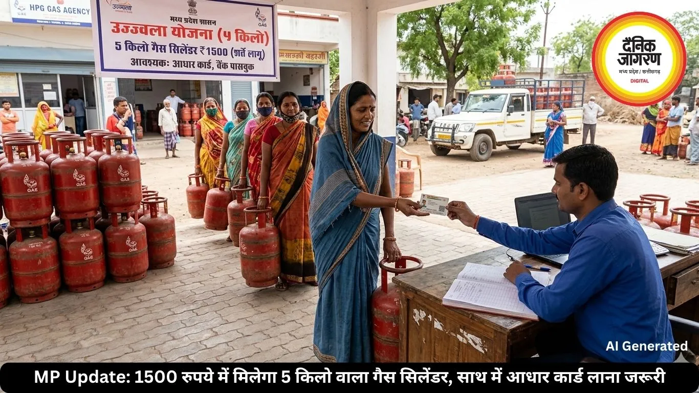 MP Update: 1500 रुपये में मिलेगा 5 किलो वाला गैस सिलेंडर, साथ में आधार कार्ड लाना जरूरी