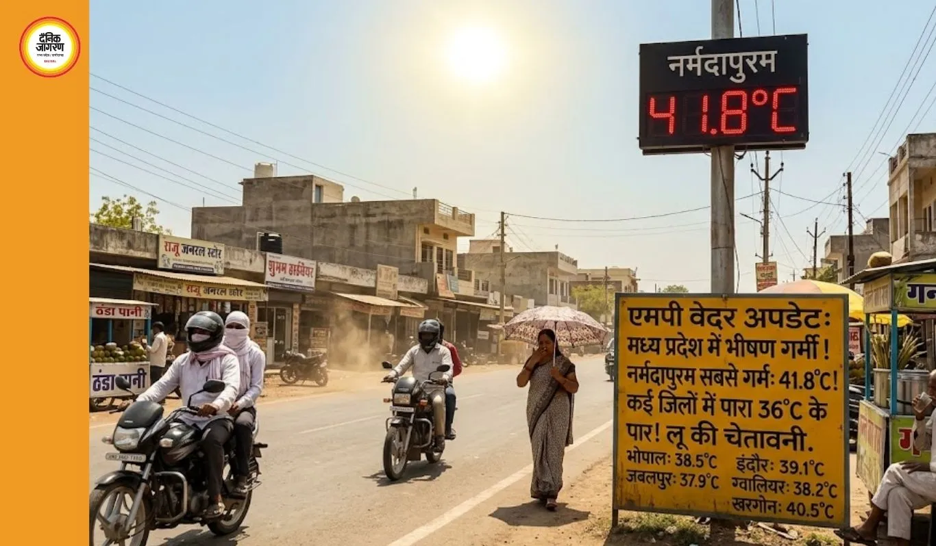 मध्य प्रदेश में बढ़ी गर्मी: नर्मदापुरम सबसे गर्म, कई जिलों में 36°C के पार पारा