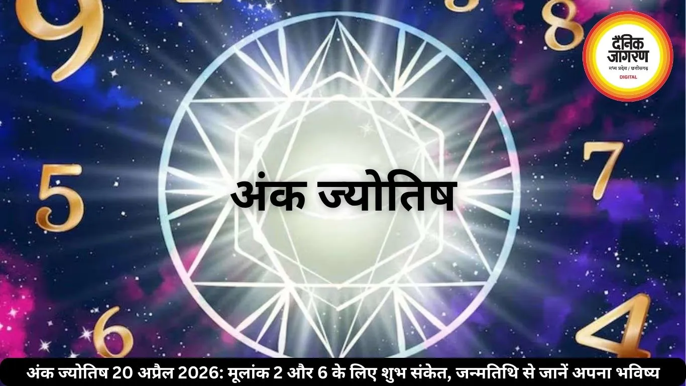 अंक ज्योतिष 20 अप्रैल 2026: मूलांक 2 और 6 के लिए शुभ संकेत, जन्मतिथि से जानें अपना भविष्य 
