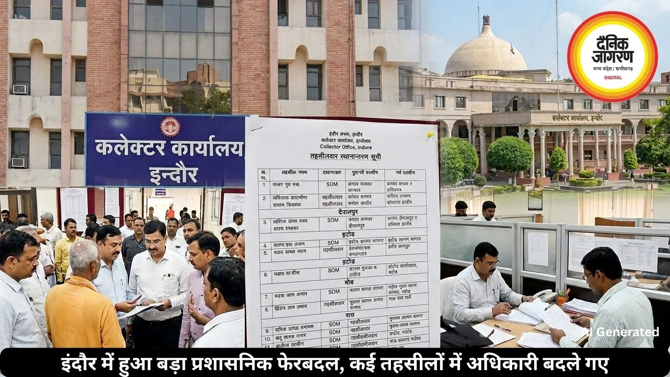 इंदौर में हुआ बड़ा प्रशासनिक फेरबदल, कई तहसीलों में अधिकारी बदले गए