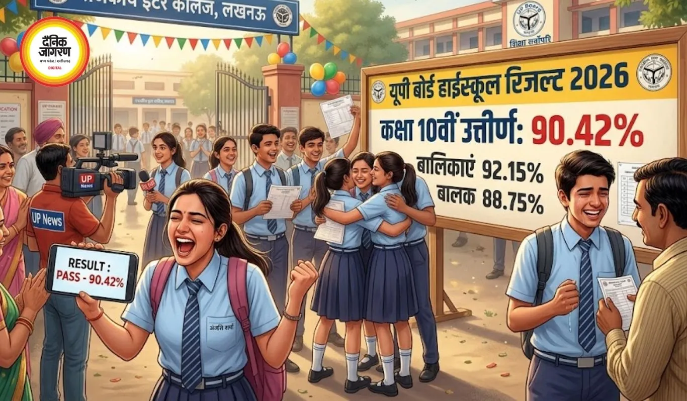 यूपी बोर्ड रिजल्ट 2026 जारी: 10वीं में 90.42% पास