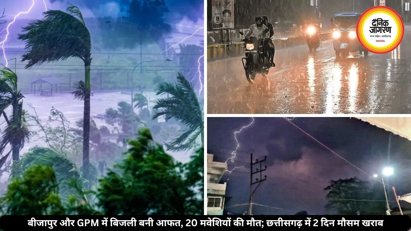 छत्तीसगढ़ में मौसम का कहर, रायपुर समेत कई जिलों में आंधी-बारिश का अलर्ट, 50KM की रफ्तार से चलेंगी हवाएं