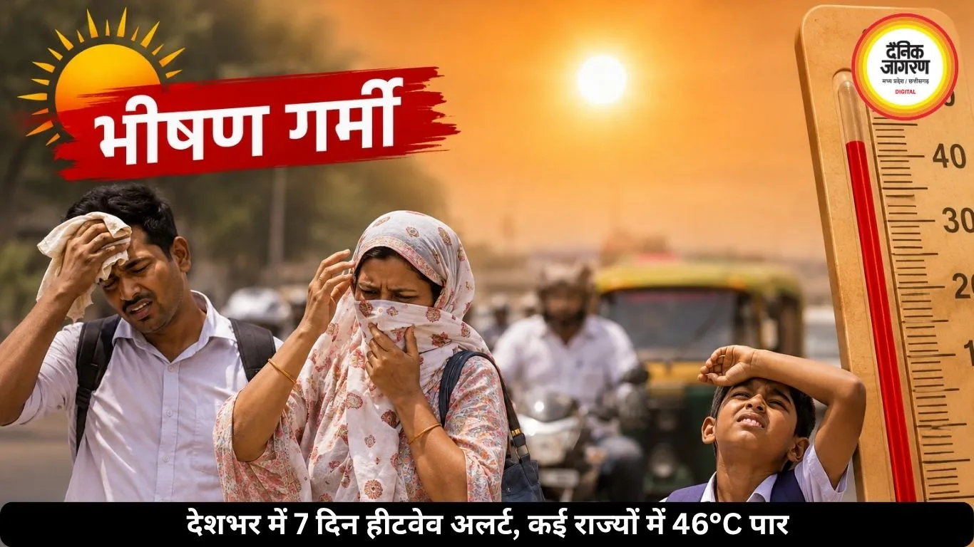 देशभर में 7 दिन भीषण गर्मी का अलर्ट, कई राज्यों में तापमान 46°C के ऊपर पहुंचा