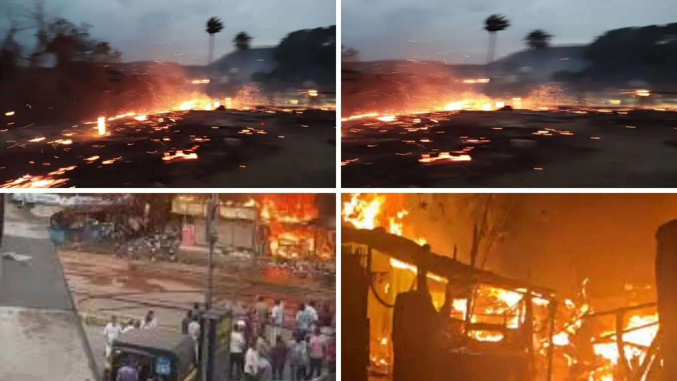 पांढुर्णा के गांव में भीषण आग, करीब 20 घर जले; कई पशुओं की मौत