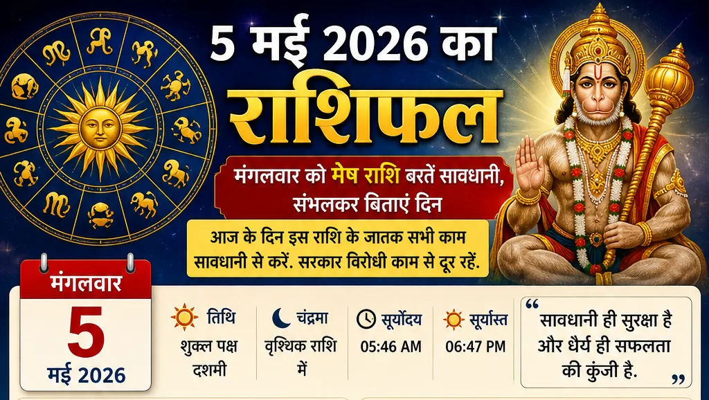राशिफल: मेष राशि को सतर्क रहने की सलाह, जानें सभी राशियों का हाल