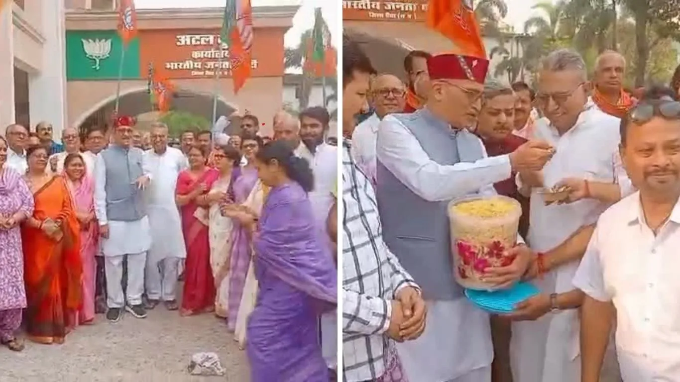 बंगाल-असम में BJP की जीत, रीवा में अटल कुंज पर जश्न