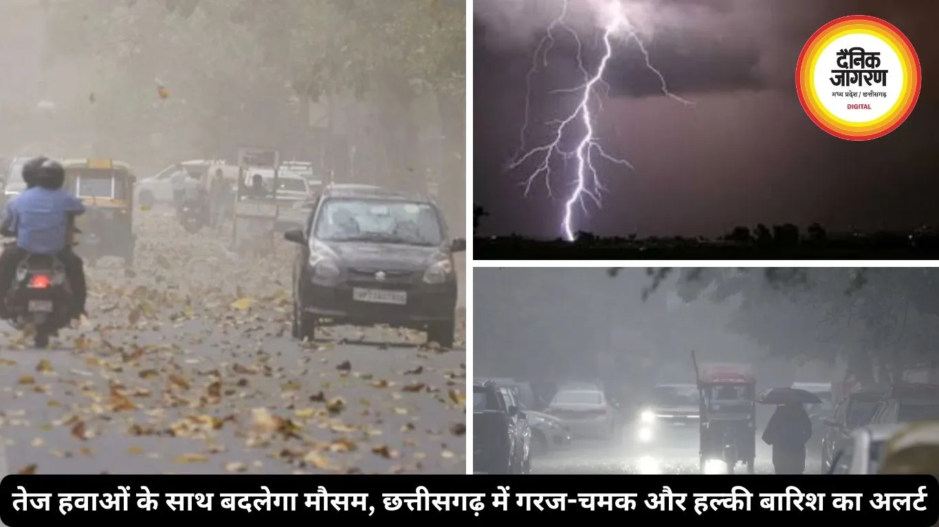 छत्तीसगढ़ में 24 घंटे का अंधड़ अलर्ट, 50KM रफ्तार से हवाएं और गरज-चमक के साथ बारिश की संभावना
